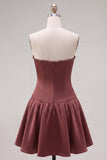 Mint Satin Beaded A-Line Short Homecoming Dress with Bow