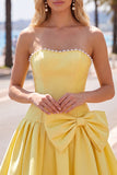Mint Satin Beaded A-Line Short Homecoming Dress with Bow