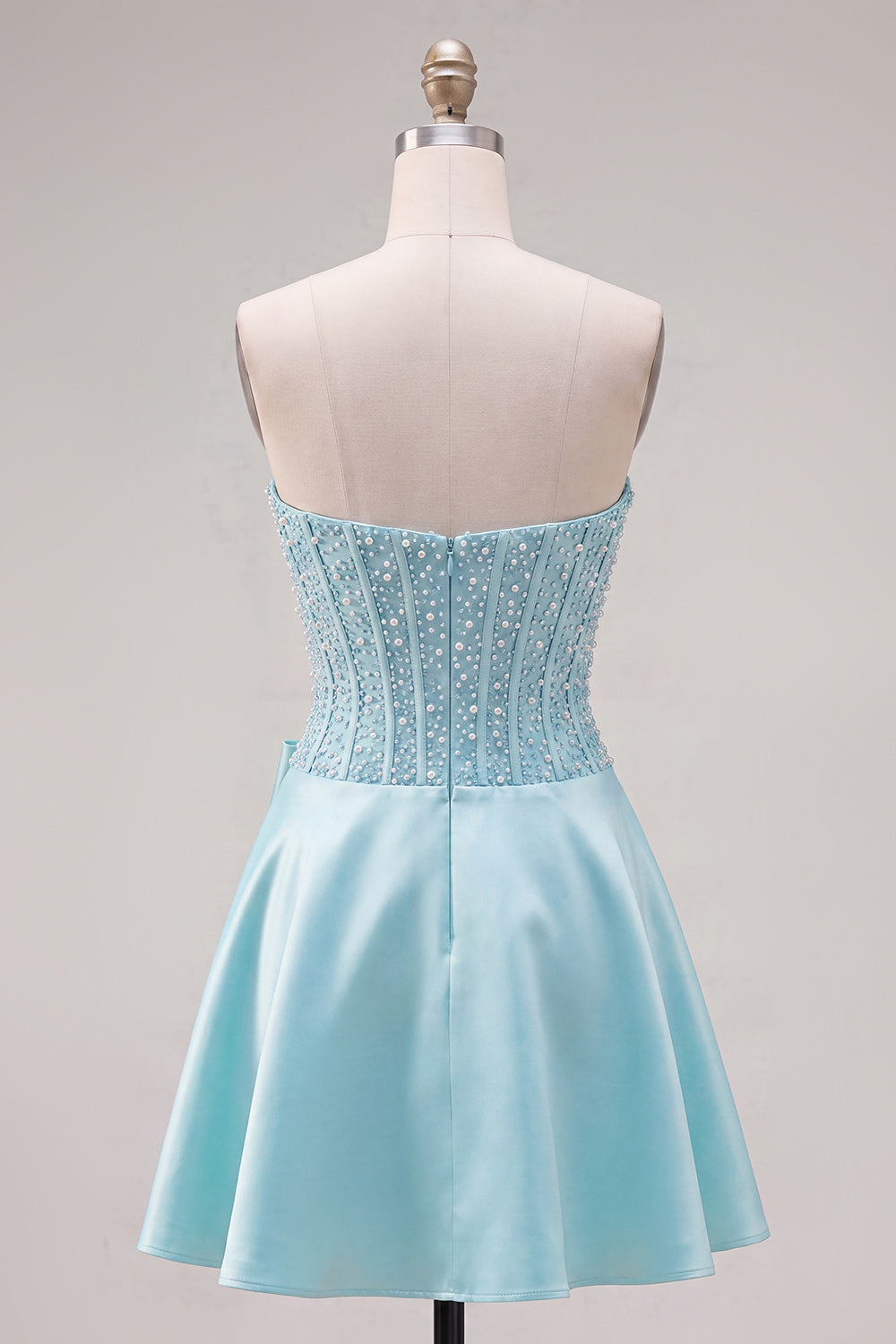 Sparkly Yellow Beaded Corset A-Line Short Homecoming Dress with Bow