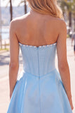 Fuchsia Corset Satin A-Line Short Homecoming Dress with Beading