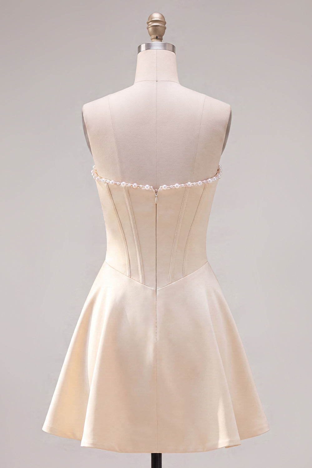 Fuchsia Corset Satin A-Line Short Homecoming Dress with Beading