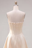 Fuchsia Corset Satin A-Line Short Homecoming Dress with Beading