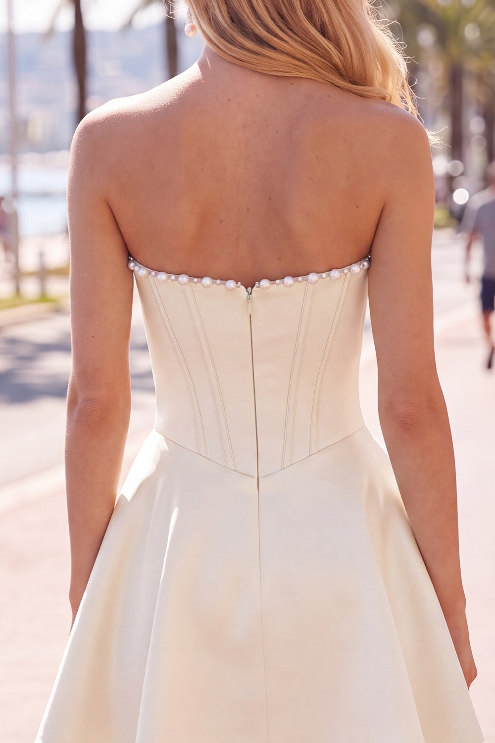 Fuchsia Corset Satin A-Line Short Homecoming Dress with Beading