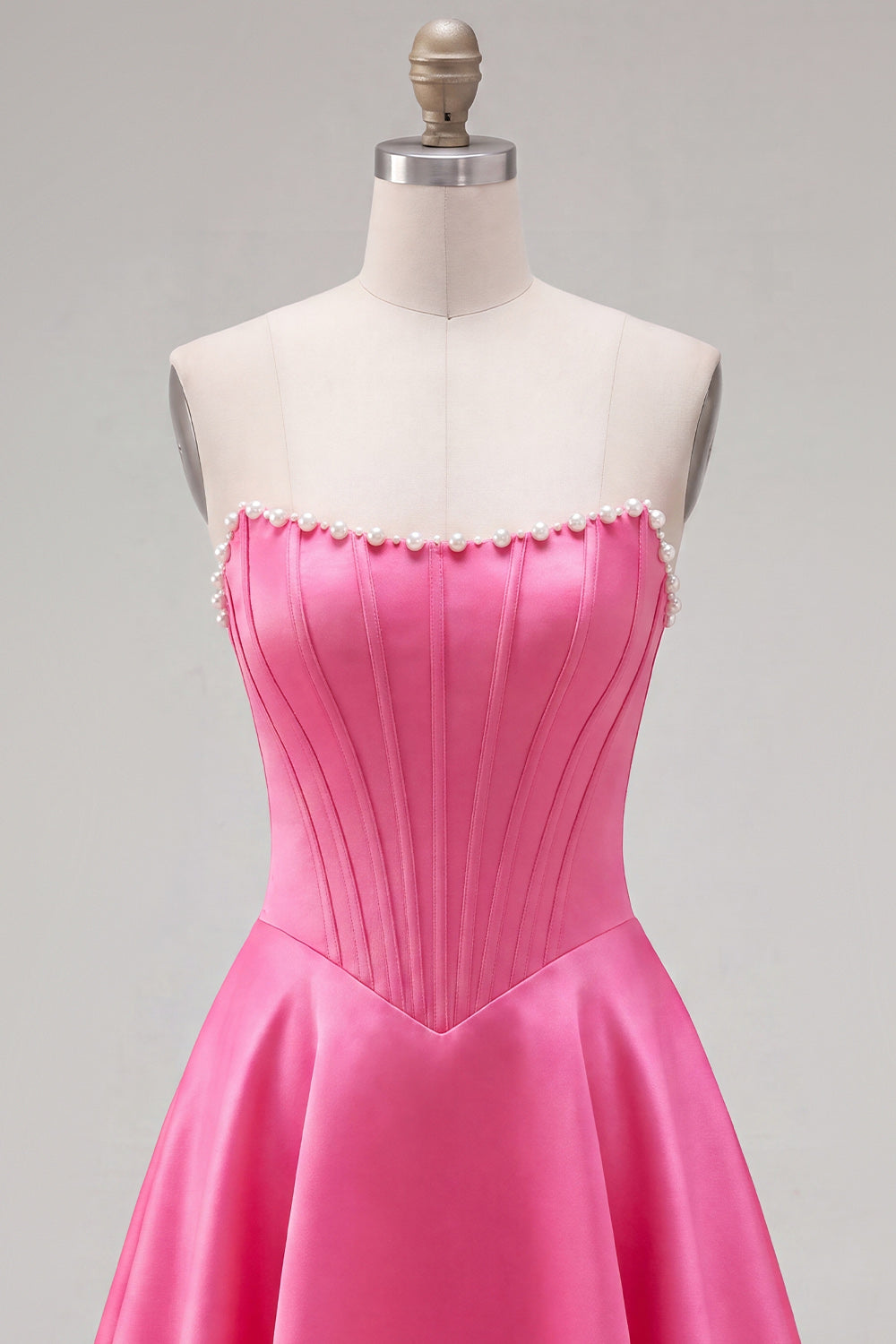 Fuchsia Corset Satin A-Line Short Homecoming Dress with Beading