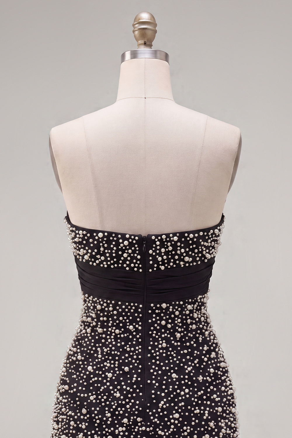 Sparkly Black Beaded Ruffled Tight Short Homecoming Dress with Bow