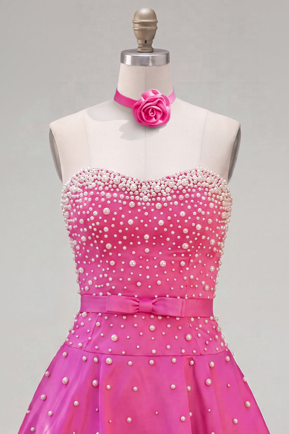 Sparkly Blue Satin Beaded Sweetheart Short Homecoming Dress with 3D Flower