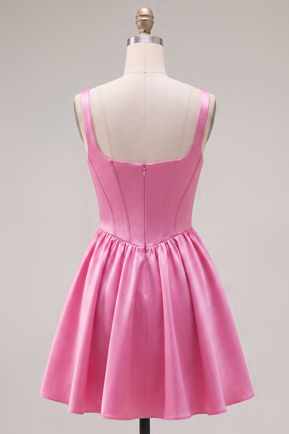 Simple Green Satin Corset A-Line Short Homecoming Dress