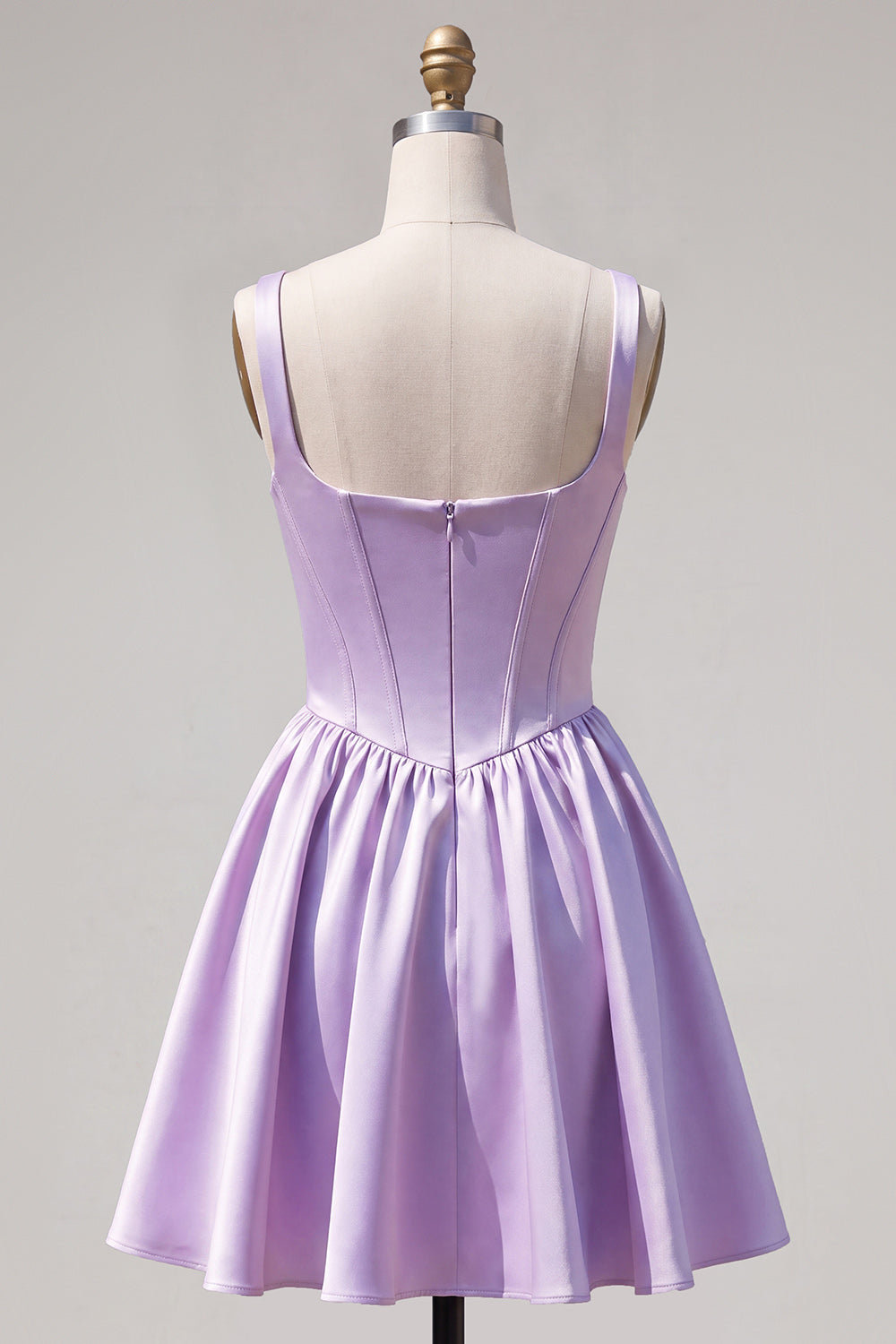 Simple Green Satin Corset A-Line Short Homecoming Dress