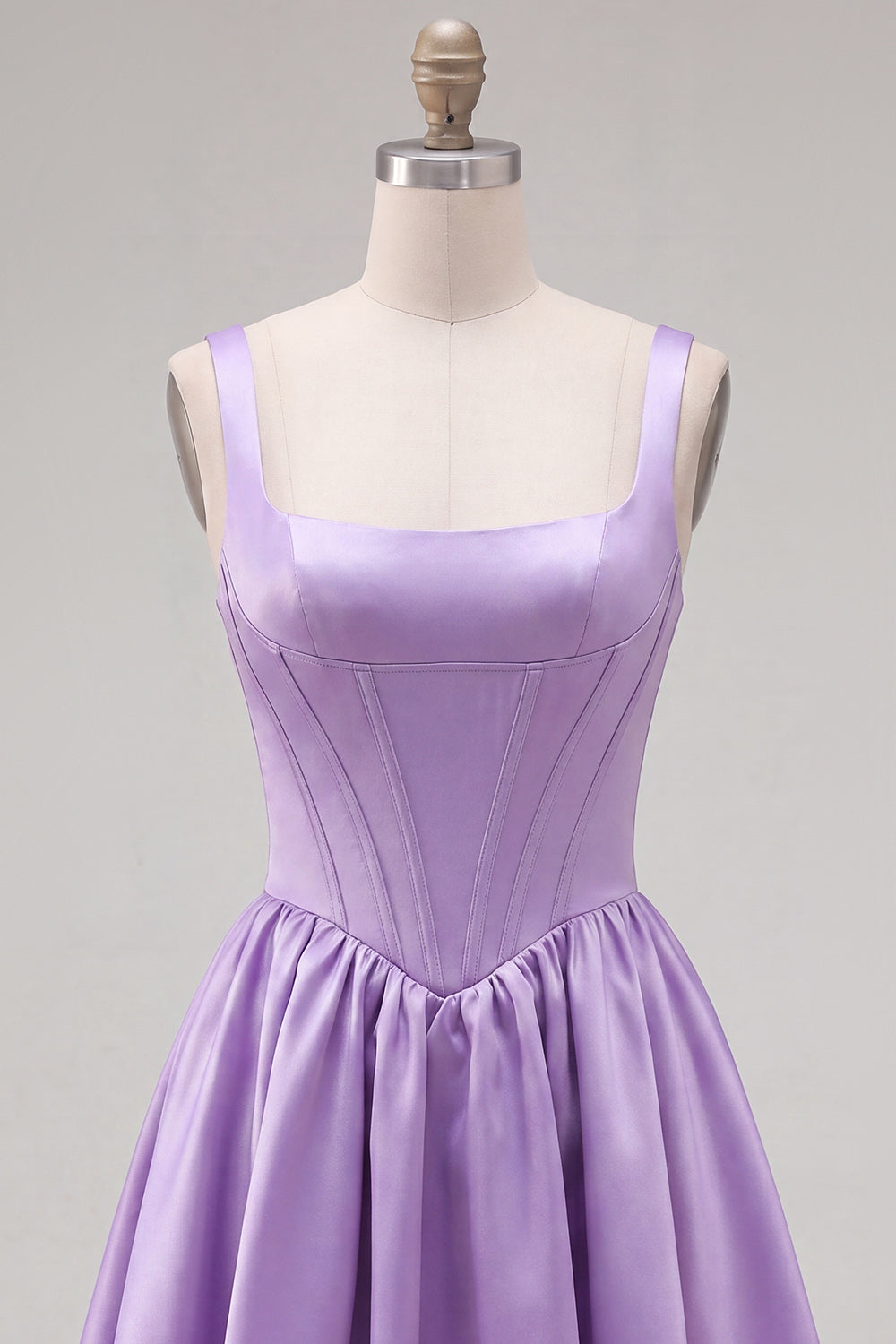 Simple Green Satin Corset A-Line Short Homecoming Dress