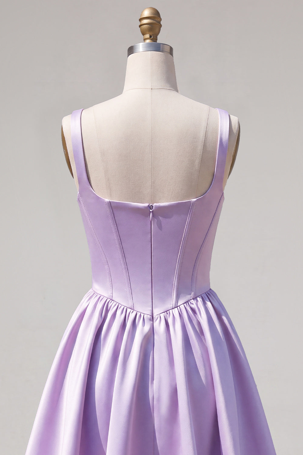 Simple Green Satin Corset A-Line Short Homecoming Dress