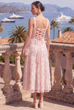 Green Beaded Floral A Line Maxi Square Neck Wedding Guest Dress
