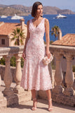 Sage Green Beaded Floral Maxi Mermaid V-Neck Wedding Guest Dress