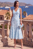Sage Green Beaded Floral Maxi Mermaid V-Neck Wedding Guest Dress