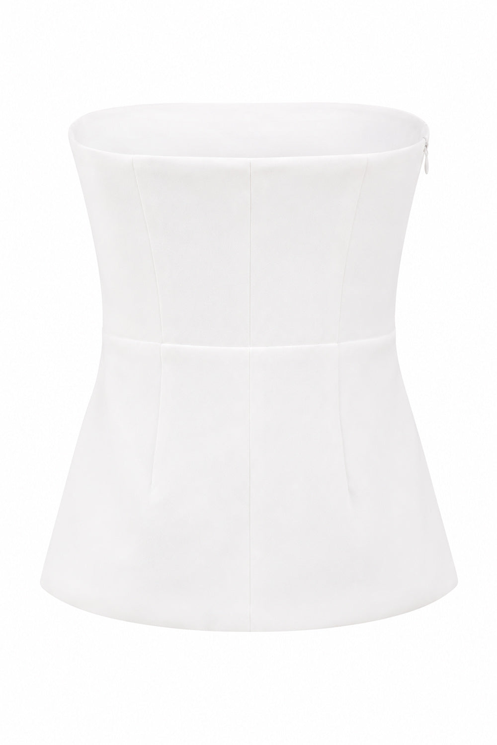 2 Piece Strapless White Double Breasted Business Suits with Pockets