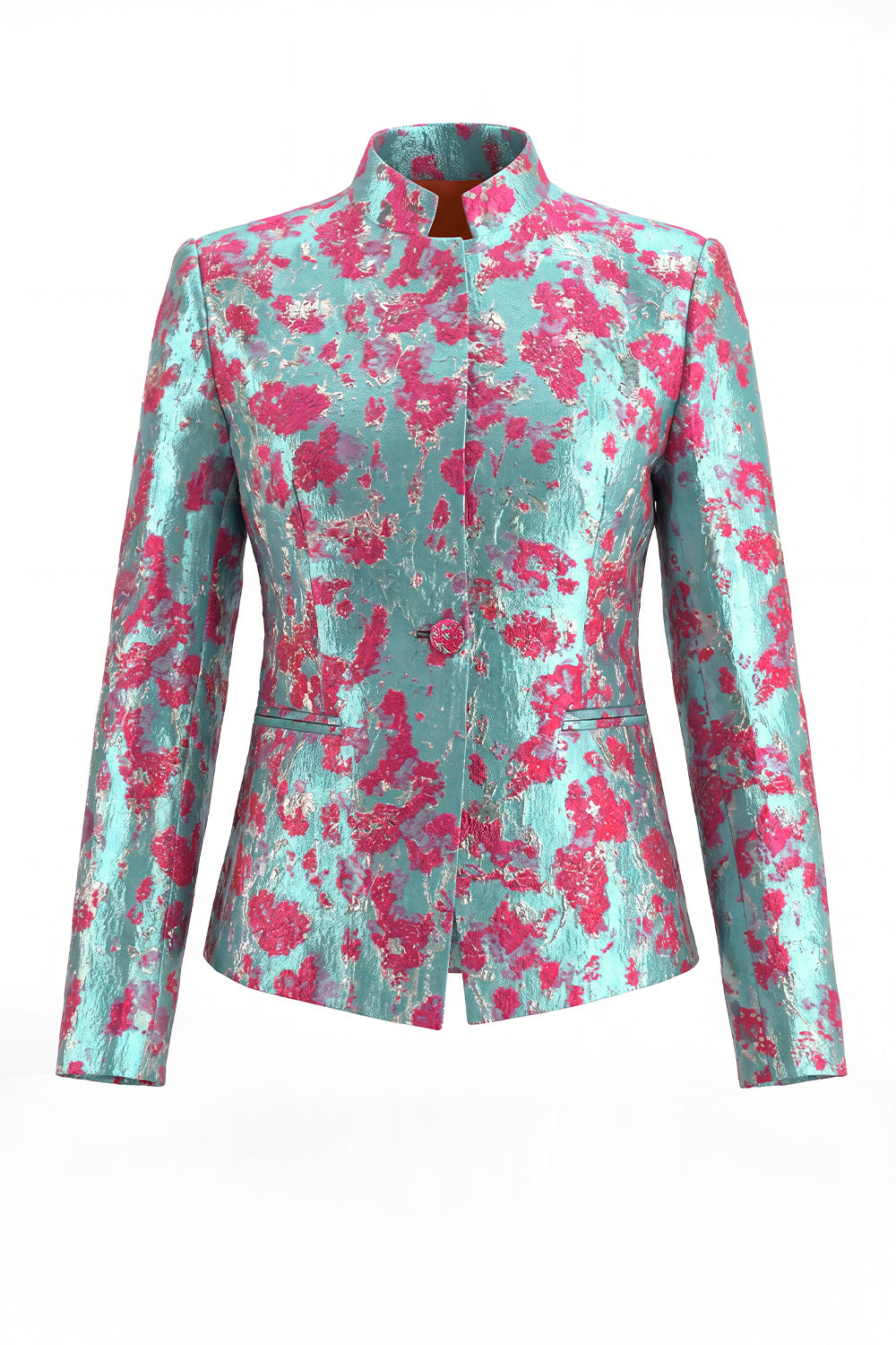 2 Piece Dusty Green Floral Slim Fit Prom Suits