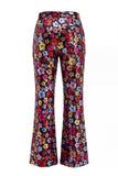 Black Floral 2 Piece Peak Lapel Single Breasted Business Suits with Pockets