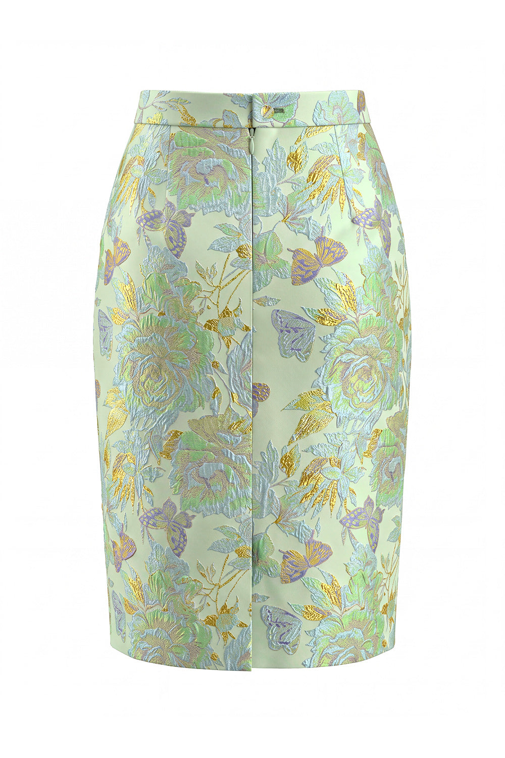 Green Flower Midi 2 Piece Peak Lapel Single Breasted Women Suits
