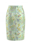Green Flower Midi 2 Piece Peak Lapel Single Breasted Women Suits