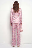 2 Piece Pink Fuchsia Flower Peak Lapel Single Breasted Business Suits with Pockets