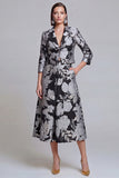 Sage Green Notched Lapel Floral 2 Piece Prom Suits with Pockets