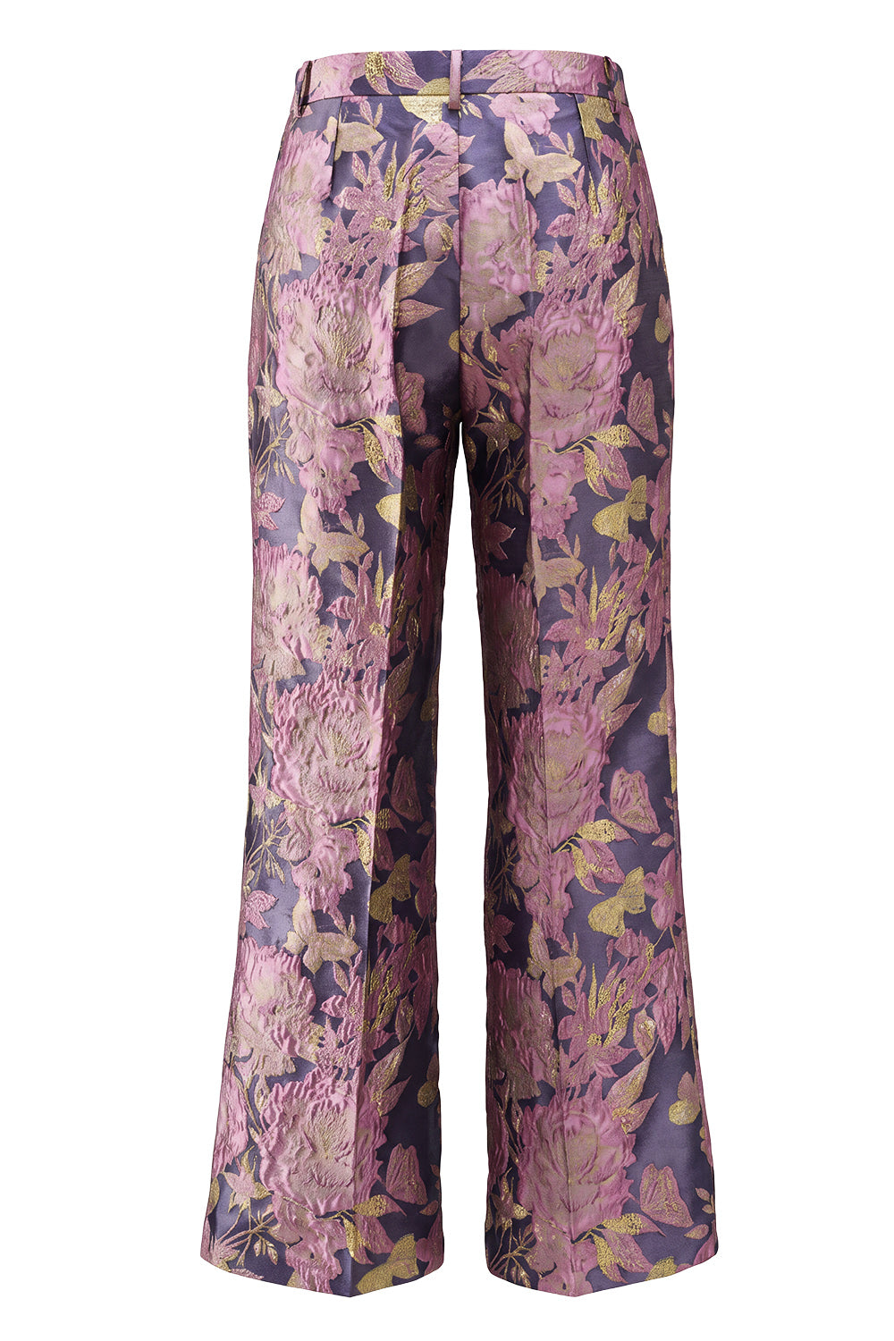 2 Piece Navy Pink Floral V-Neck Prom Suits