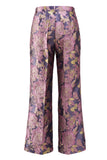 2 Piece Navy Pink Floral V-Neck Prom Suits
