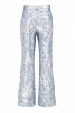 2 Piece Dusty Blue Floral Peak Lapel Double Breasted Prom Suits