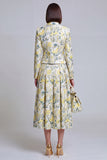 Ivory Yellow Flower Peak Lapel Single Breasted Prom Suits with Pockets