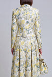 Ivory Yellow Flower Peak Lapel Single Breasted Prom Suits with Pockets