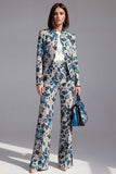 2 Piece Dusty Green Floral Slim Fit Prom Suits