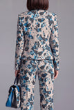 2 Piece Dusty Green Floral Slim Fit Prom Suits