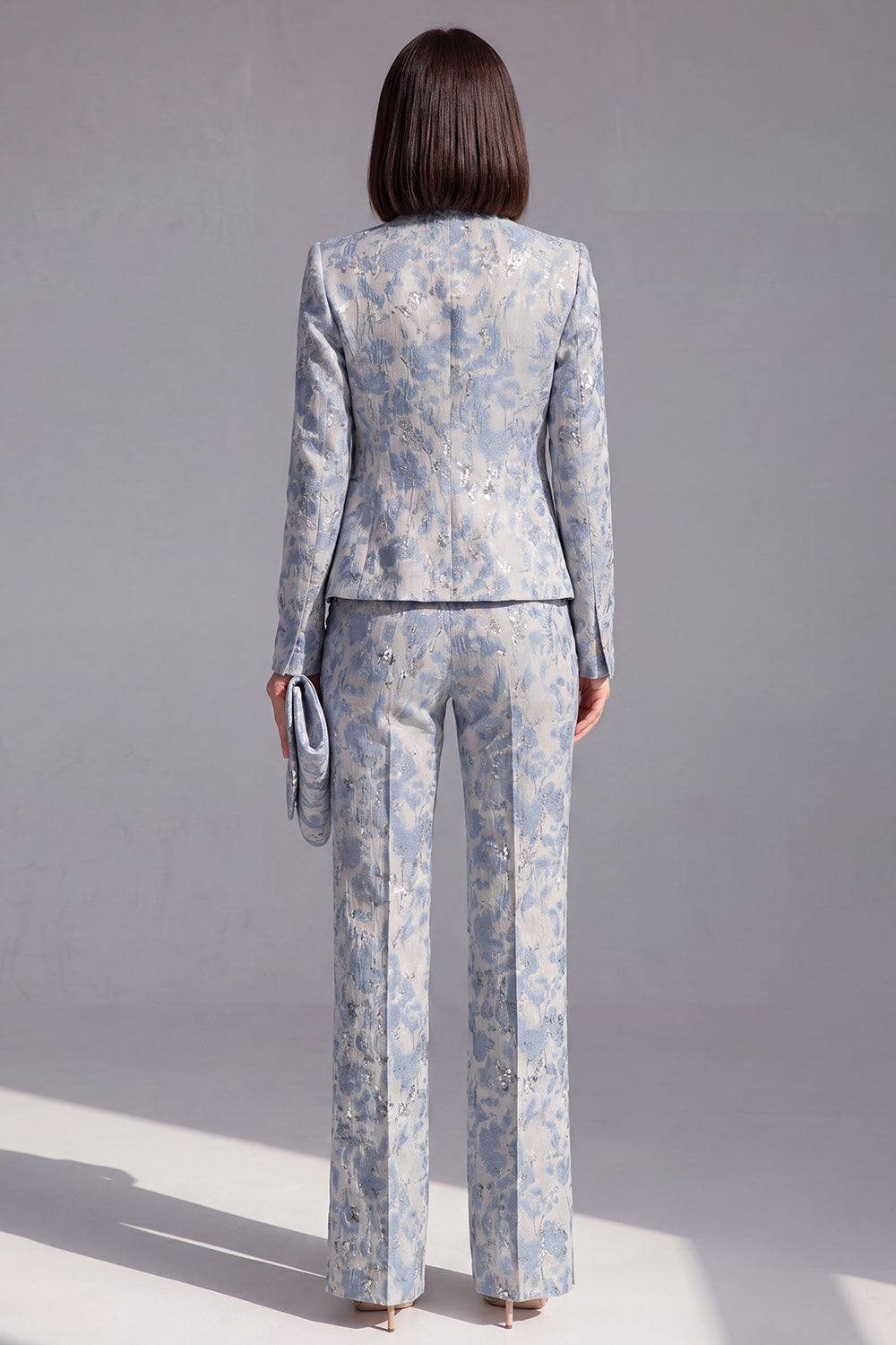 2 Piece Dusty Green Floral Slim Fit Prom Suits