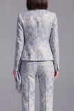 2 Piece Dusty Green Floral Slim Fit Prom Suits