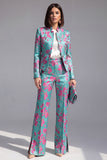 2 Piece Dusty Green Floral Slim Fit Prom Suits