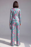 2 Piece Dusty Green Floral Slim Fit Prom Suits