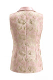 2 Piece Blue Floral Shawl Lapel Double Breasted Prom Suits with Pockets