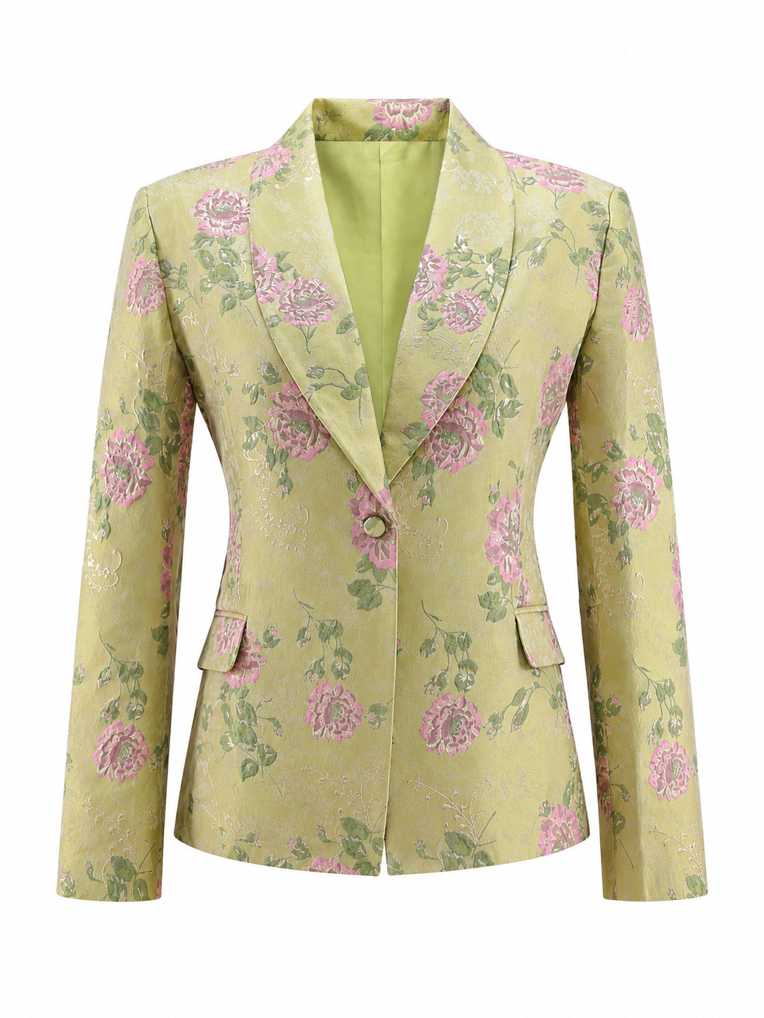 Sage Green Shawl Lapel 2 Piece Single Breasted Wide Leg Prom Suits