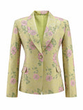 Sage Green Shawl Lapel 2 Piece Single Breasted Wide Leg Prom Suits