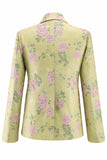 Sage Green Shawl Lapel 2 Piece Single Breasted Wide Leg Prom Suits