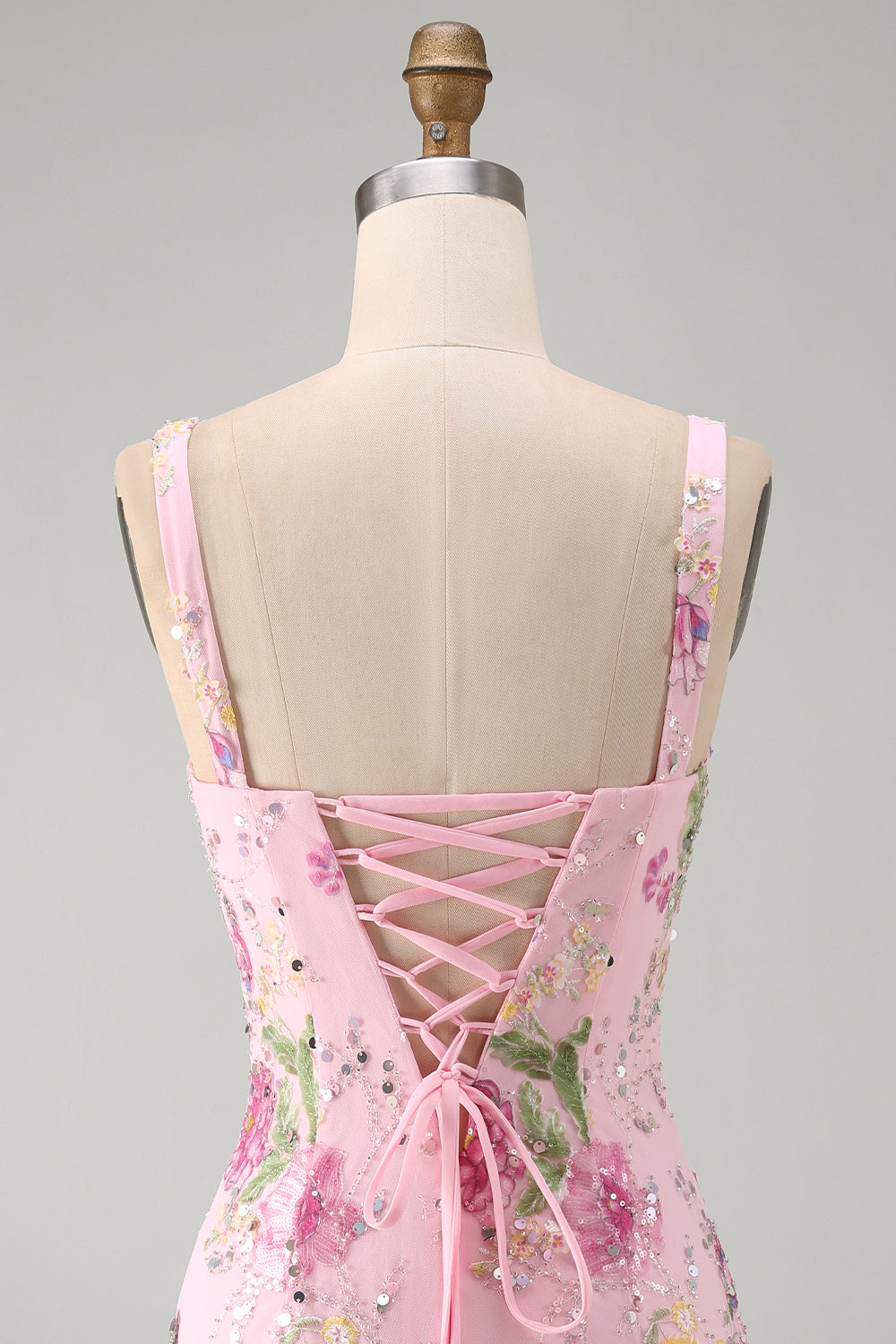 Sparkly Pink Floral Tight Short Beaded Homecoming Dress with Ruffles