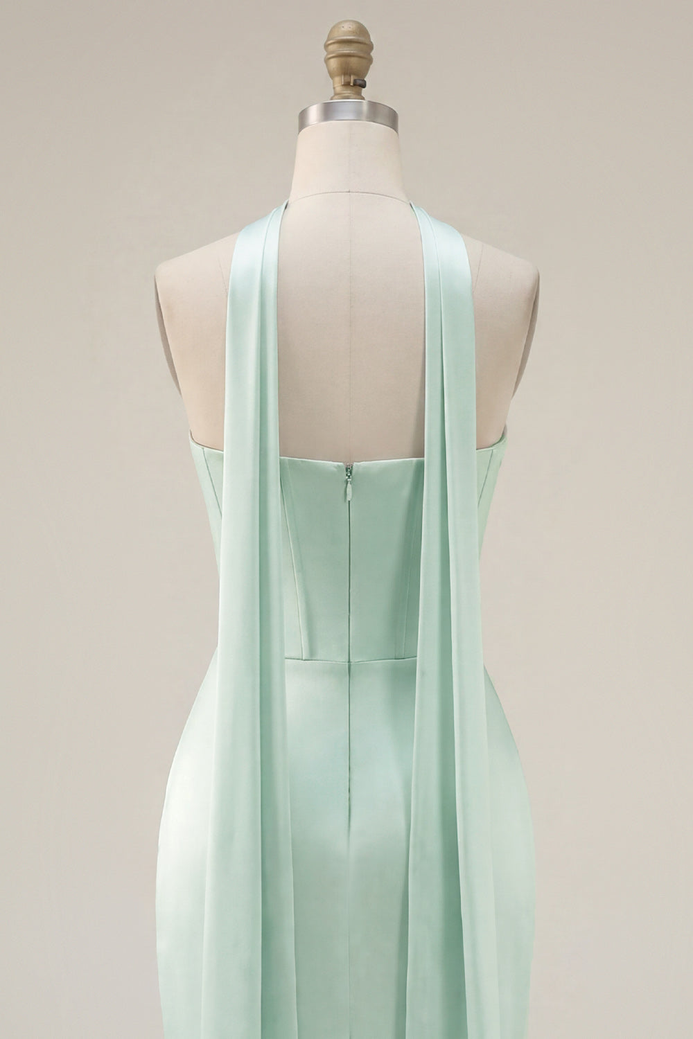 Mint Corset Short Tight Ruched Strapless Homecoming Dress with Slit