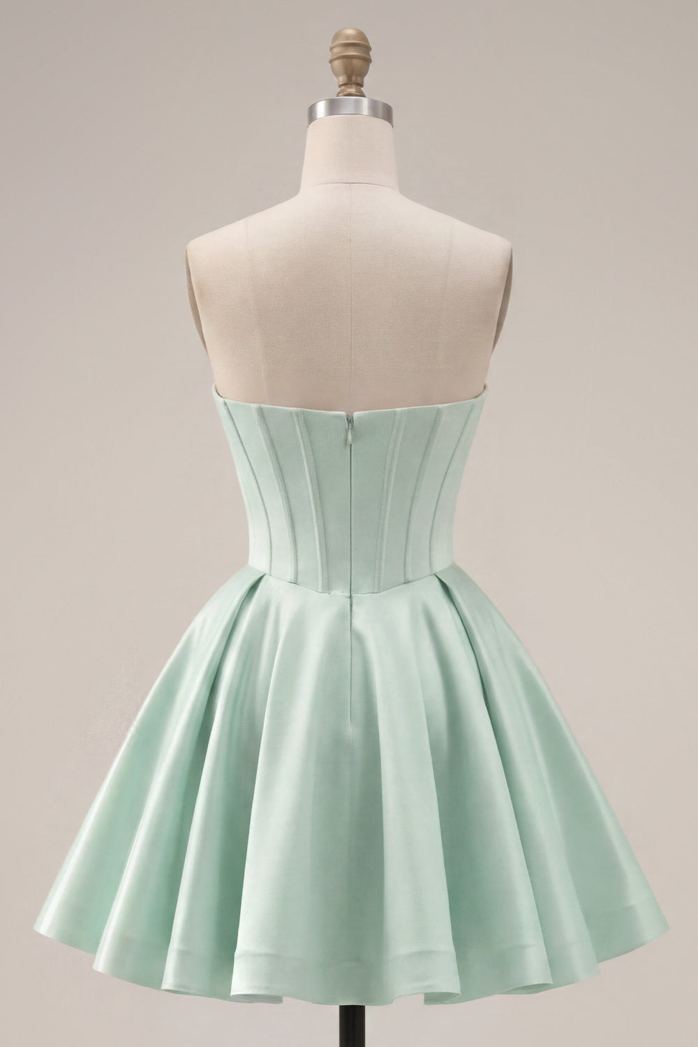 Mint Corset Short A Line Strapless Homecoming Dress