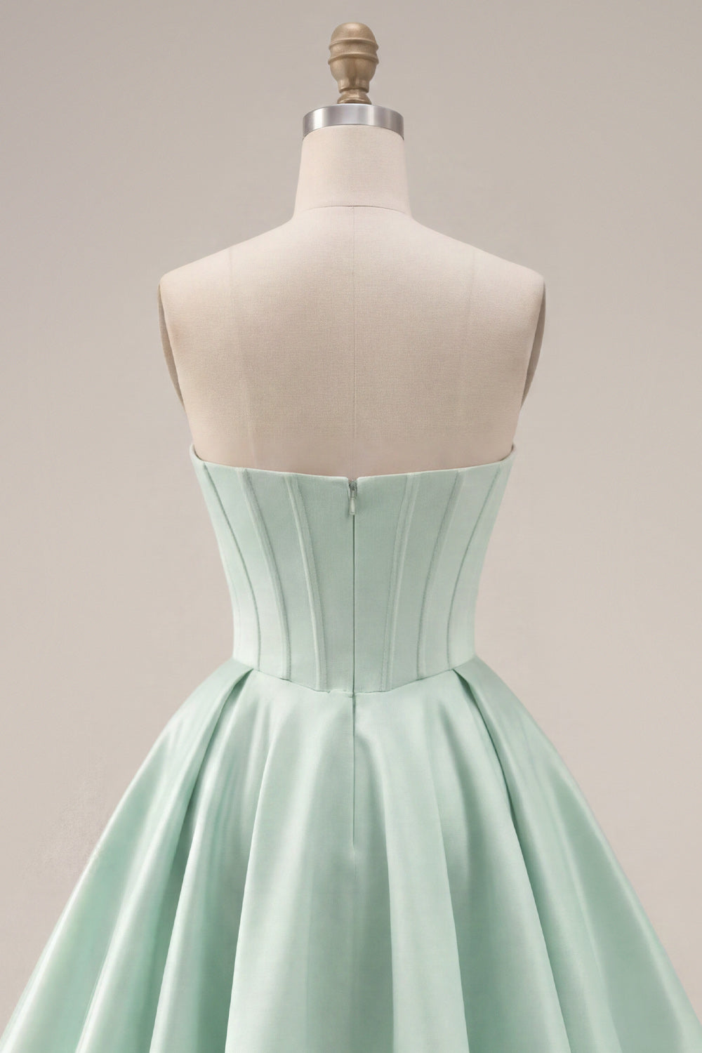 Mint Corset Short A Line Strapless Homecoming Dress