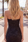 Black Pink Floral Tight Short Strapless Corset Beaded Homecoming Dress with Bow