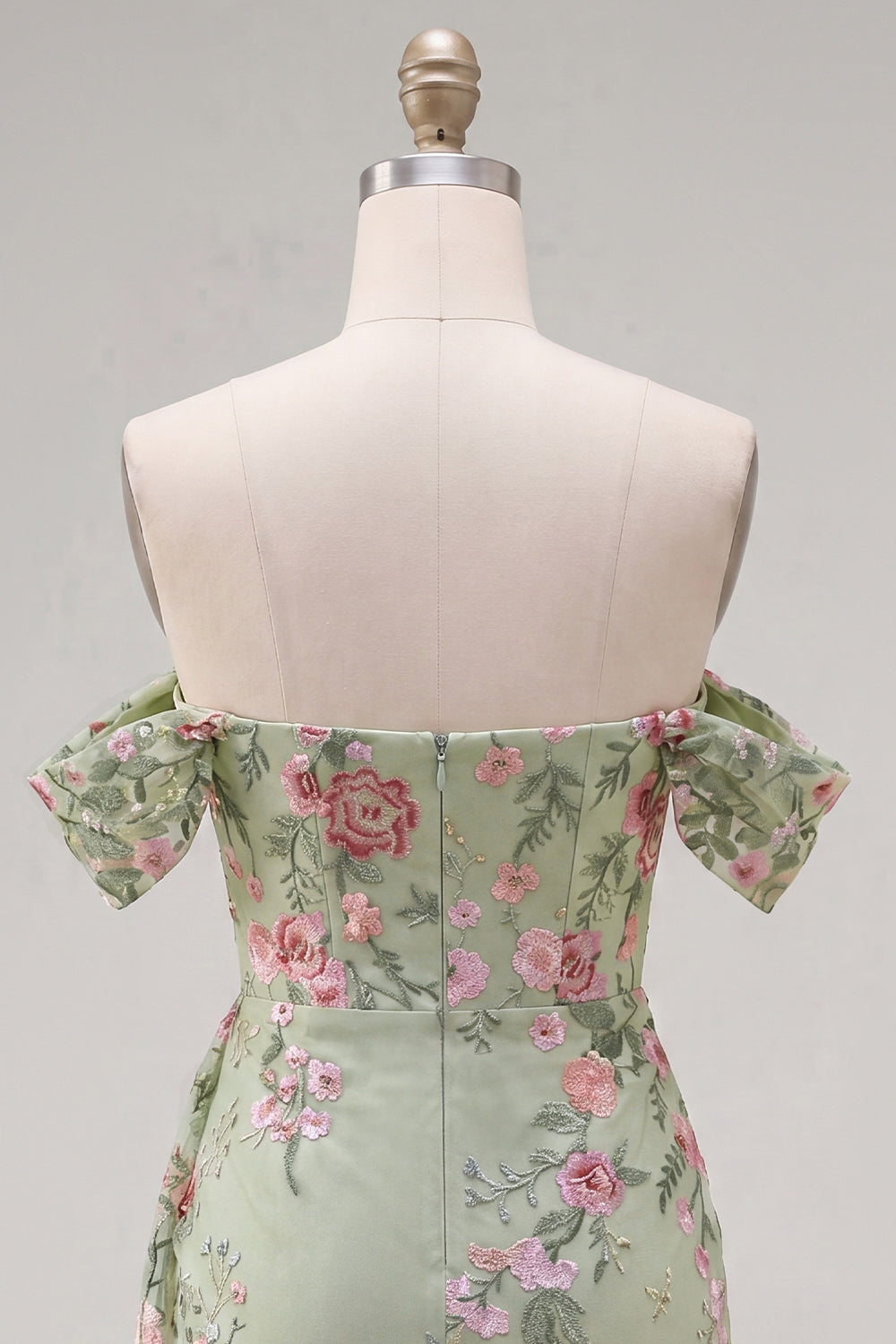 Black Floral Tight Short Off the Shoulder Homecoming Dress with Sash