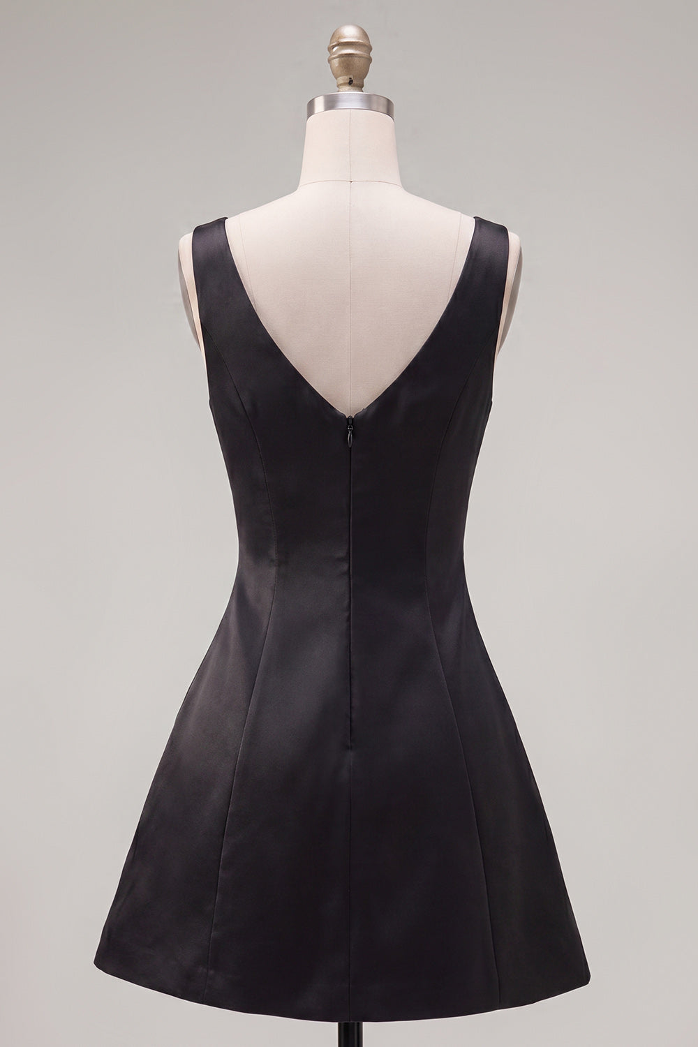 Black Pink A Line Short V-Neck Homecoming Dress with Beading