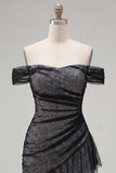 Black Tight Short Ruched Homecoming Dress with Ruffles