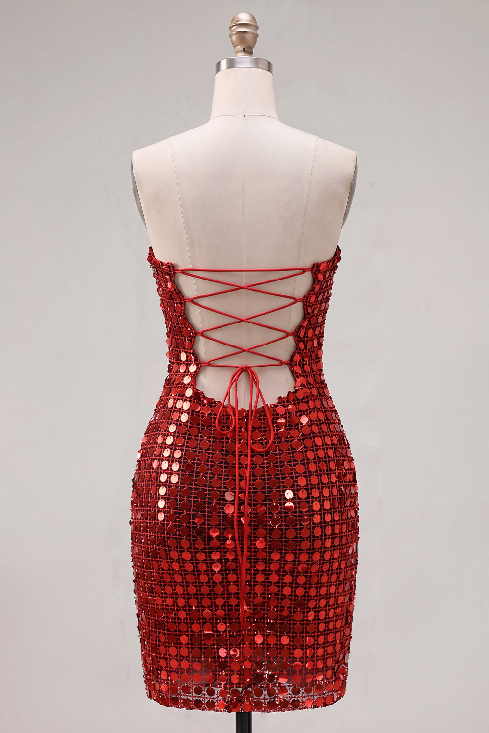 Sparkly Golden Tight Short Beaded Strapless Homecoming Dress