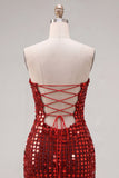 Sparkly Golden Tight Short Beaded Strapless Homecoming Dress