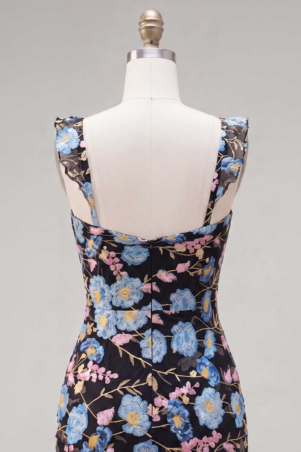 Sparkly Yellow Floral Tight Short Beaded Homecoming Dress
